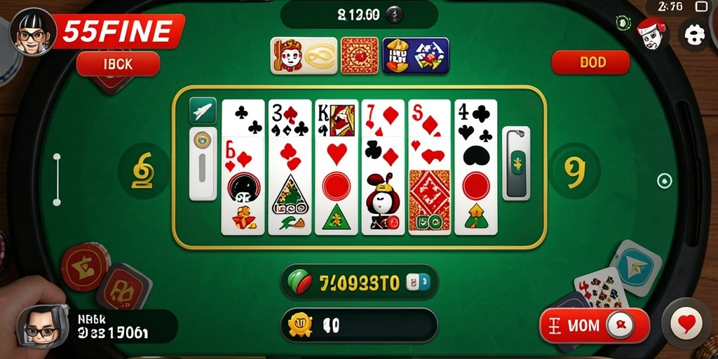 Screenshot gameplay 55FIVE menunjukkan momen seru permainan Domino.