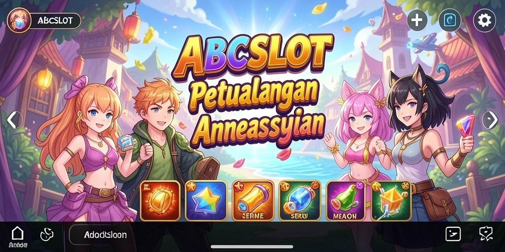 Tampilan menakjubkan gameplay ABCSLOT dengan karakter anime.