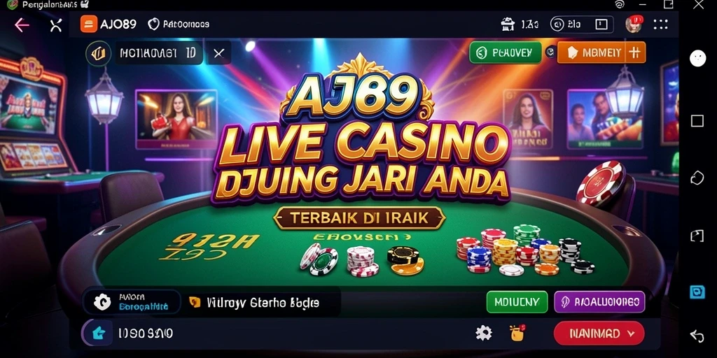Tampilan gameplay Live Casino yang mendebarkan dan interaktif di AJO89.