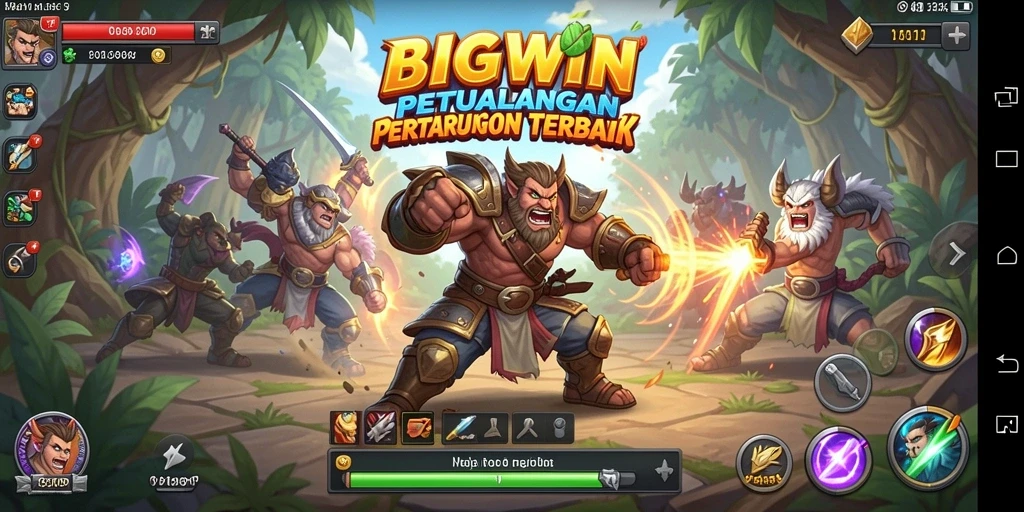 Tangkapan layar utama BIGWIN menampilkan aksi pertarungan yang intens.