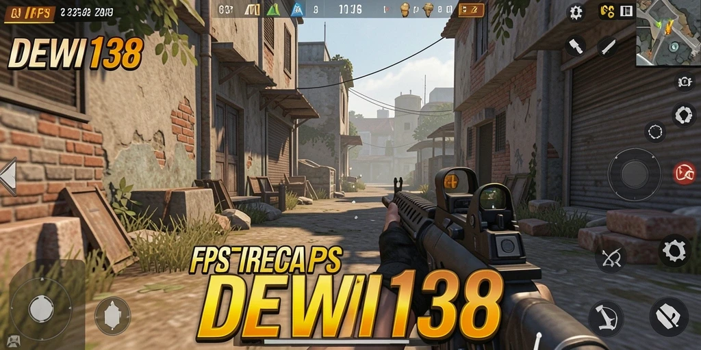 Screenshot DEWI138 menampilkan aksi tembak-menembak yang intens.