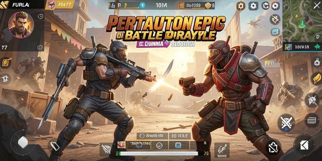 Gameplay seru dengan pertempuran Battle Royale yang intens di FURLA77.