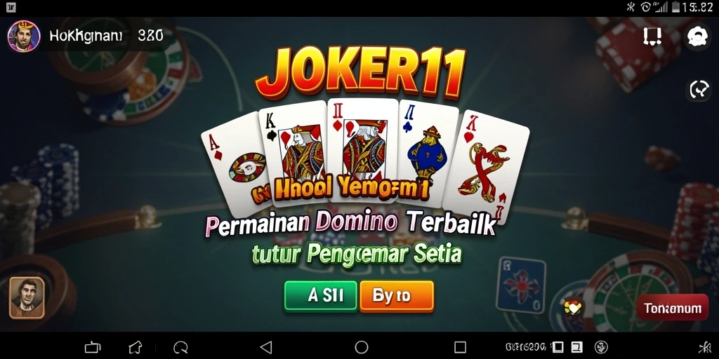 Screenshot utama JOKER11 menampilkan gameplay seru Domino.