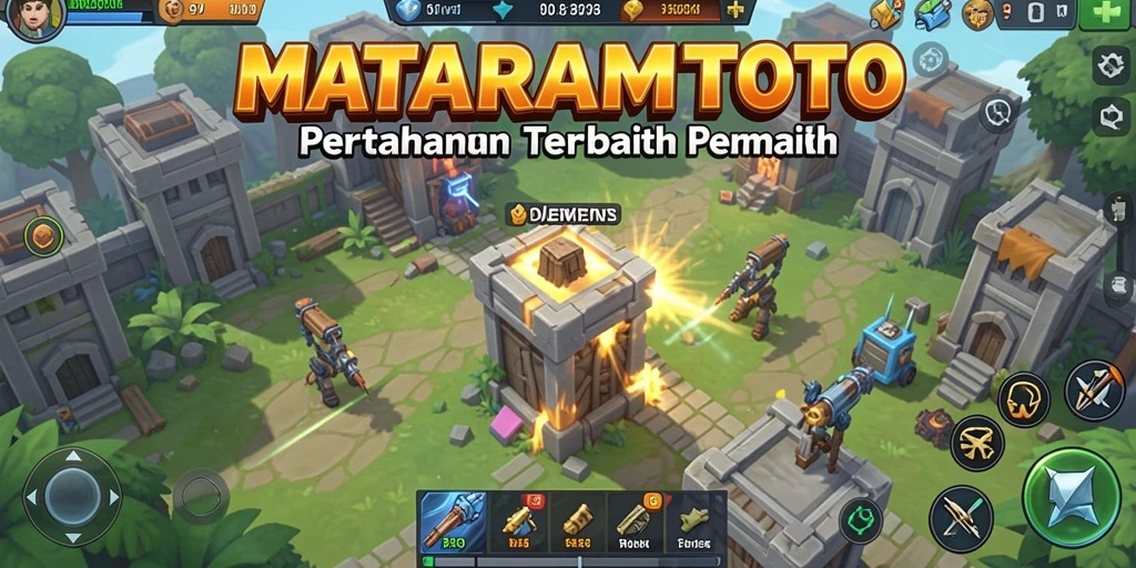 Screenshot gameplay menunjukkan pertahanan menara yang dinamis di MATARAMTOTO.