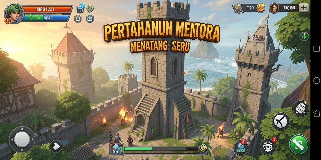 Tampilan gameplay MPO1221 yang menampilkan aksi Tower Defense yang mendebarkan.
