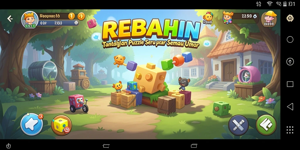 Tampilan gameplay yang menarik dari REBAHIN dengan puzzle menantang.