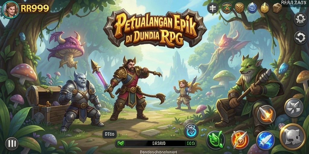 Gameplay epik dari RR999 yang membawa Anda ke petualangan RPG.
