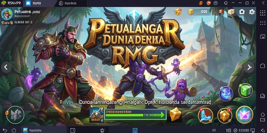 Screenshot utama RSNVIP8 menampilkan aksi pertarungan seru dalam game RPG.