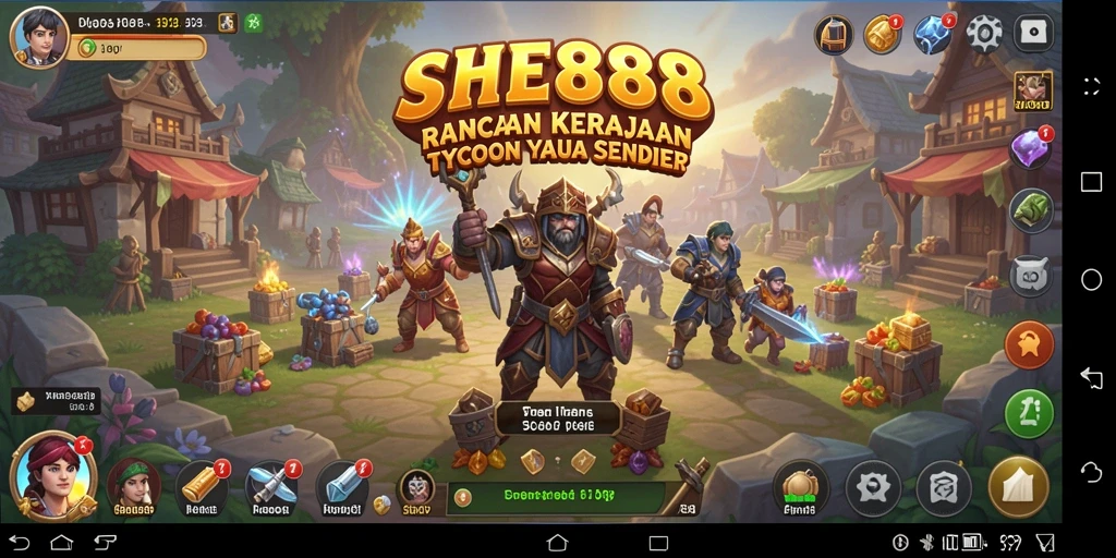 Screenshot utama gameplay Tycoon di SHE888 yang seru dan dinamis.